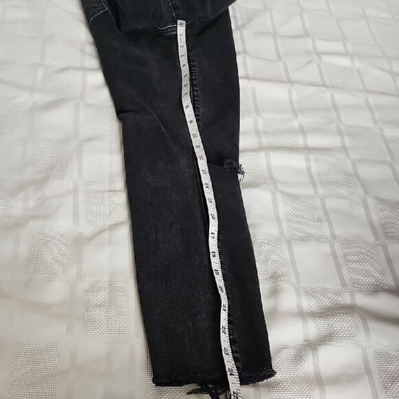 GAP Black Ankle Cropped Jeans with Frayed Hem - Picture 14 of 16